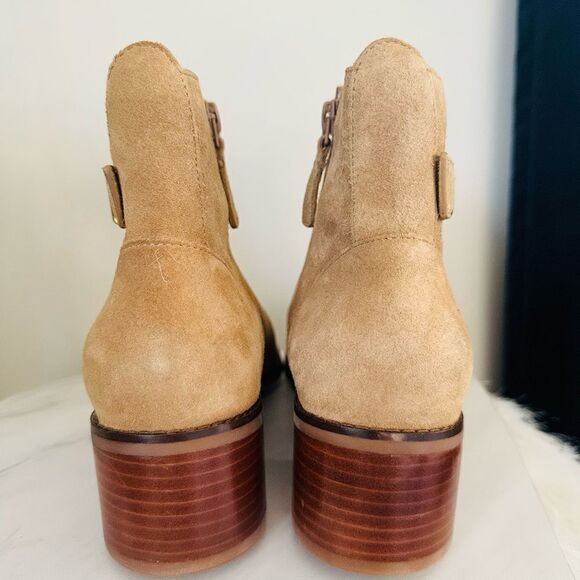 Cole Haan Holis Buckle Suede Leather Ankle Bootie, Tan, Size 10, NWOB - Picture 7 of 17